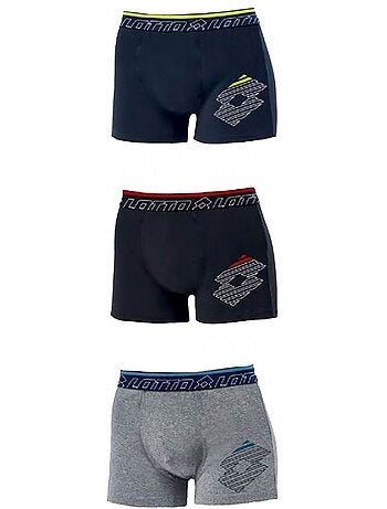Boxer LOTTO pour Homme Qualité et Confort -Assortiment modèles photos selon arrivages- - Pack de 3