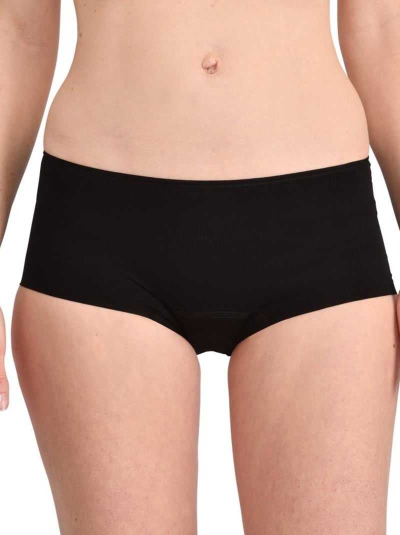 Boxer menstruel invisible Noir - Kiabi