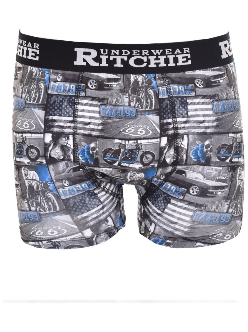 Boxer motifs RYANE Bleu - Kiabi