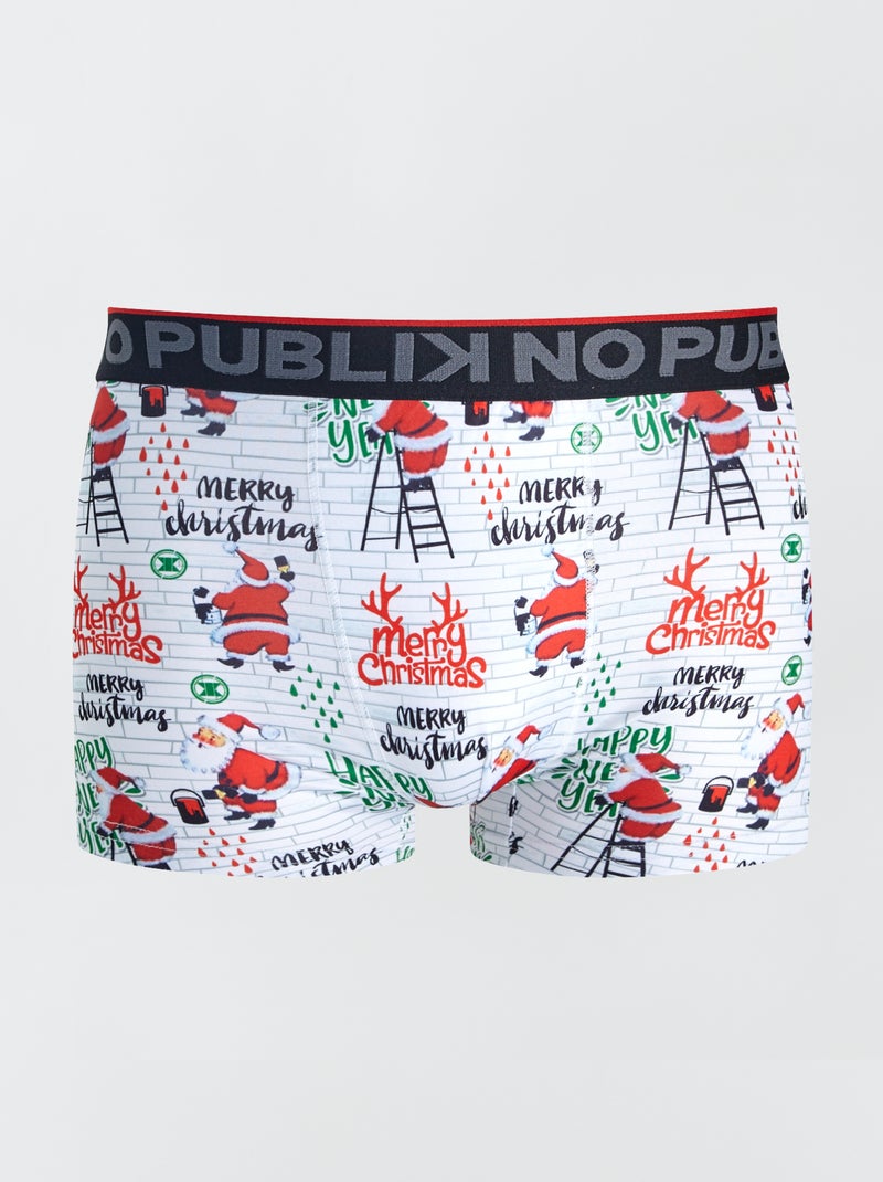 Boxer 'No Publik' imprimé Noël Blanc imprimé - Kiabi