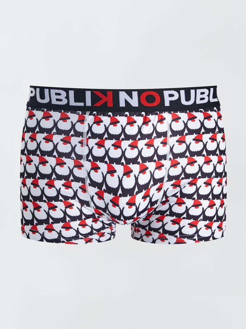 Boxer 'No Publik' imprimé 'Père Noël' Blanc/rouge - Kiabi