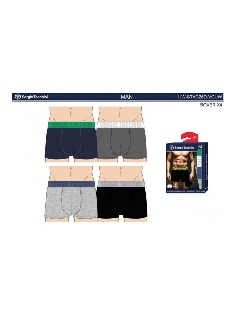 Boxer SERGIO TACCHINI - Pack de 4 Multicolore - Kiabi