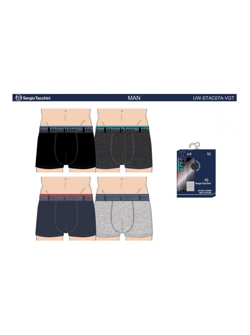 Boxer SERGIO TACCHINI - Pack de 4 Multicolore - Kiabi