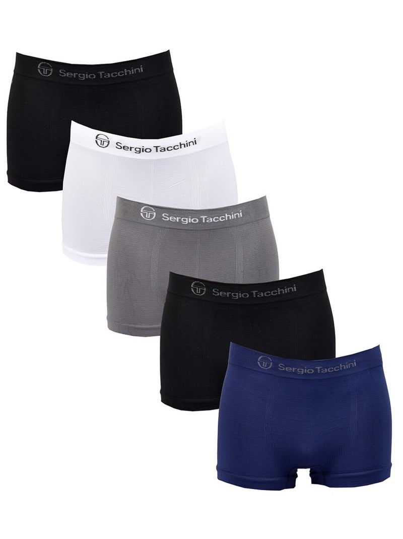 Boxer SERGIO TACCHINI sans Couture Pack de 5 SEAMLESS0608 Noir Blanc Gris - Kiabi