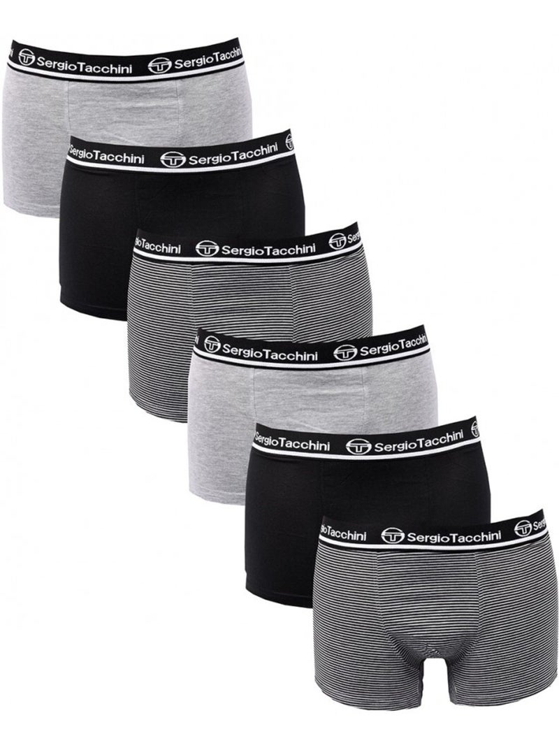 Boxers - Caleçons Sergio Tacchini homme lot de 6 Noir - Kiabi