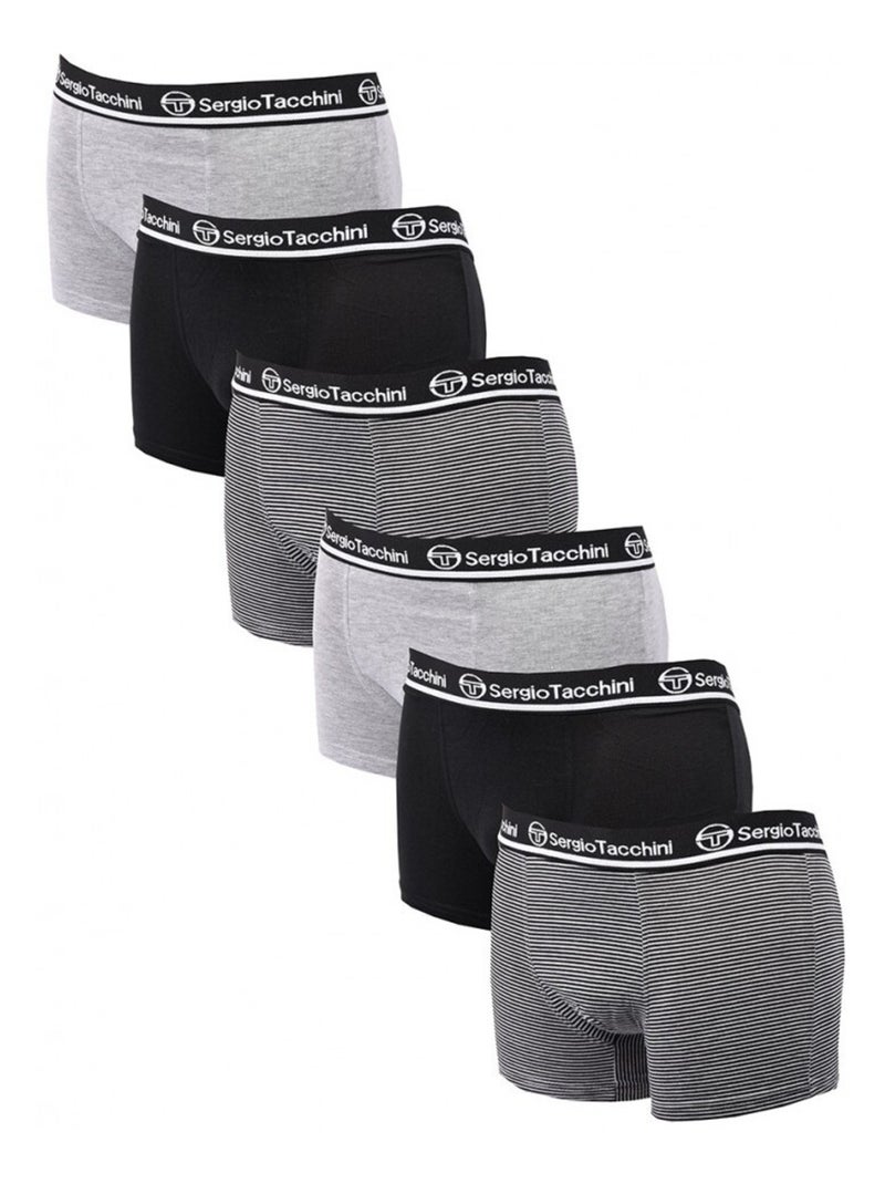 Boxers - Caleçons Sergio Tacchini homme lot de 6 Noir - Kiabi