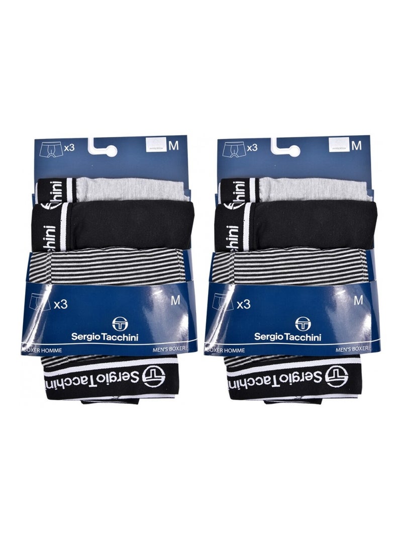 Boxers - Caleçons Sergio Tacchini homme lot de 6 Noir - Kiabi