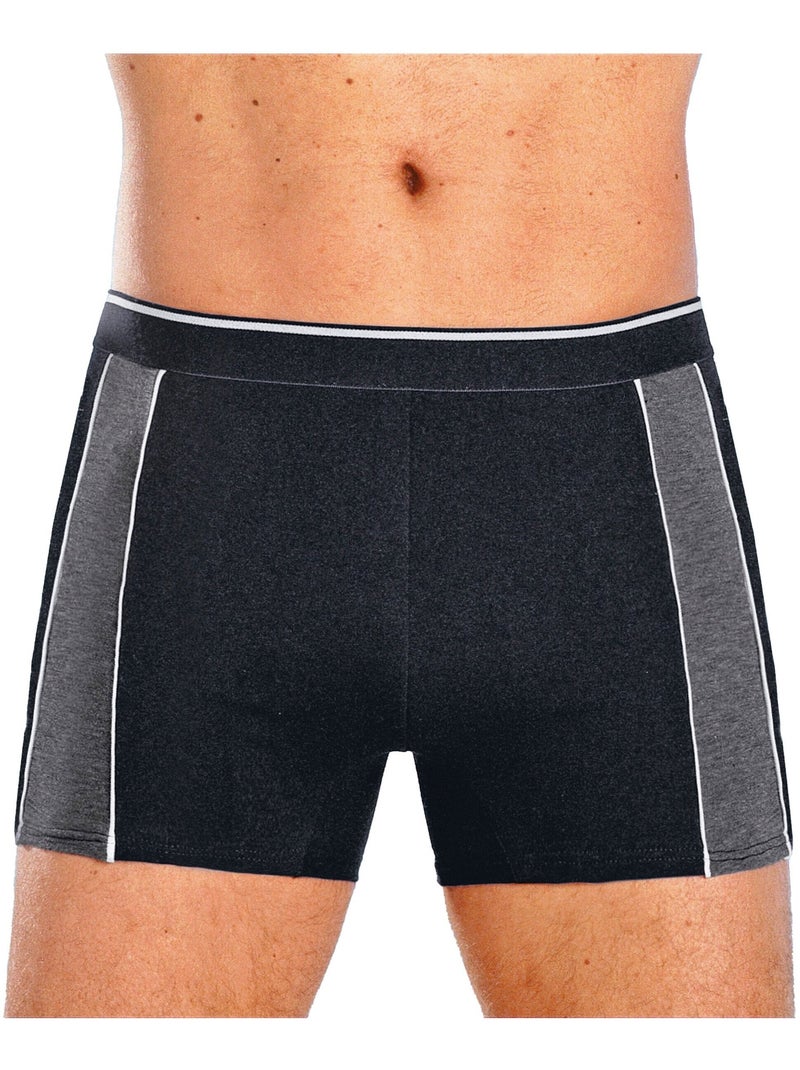 Boxers fermés en jersey extensible Gris Noir - Kiabi
