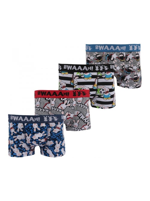 Boxers Les Lapins Crétins garçon lot de 4 - Kiabi