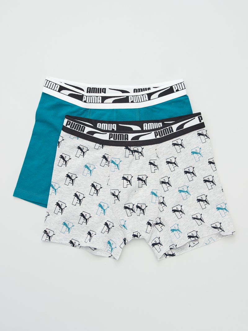 Boxers 'Puma' - Lot de 2 Gris/vert - Kiabi