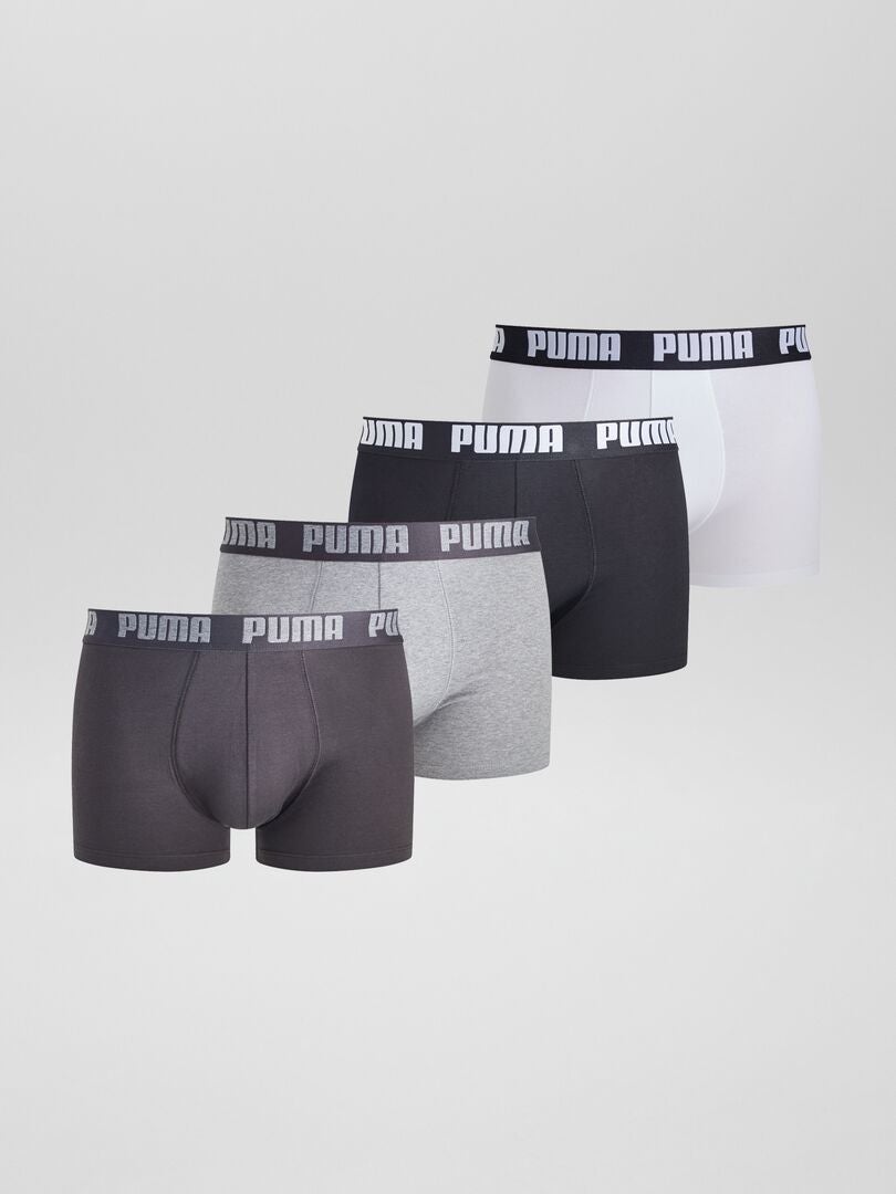 Boxers 'Puma' - Lot de 4 Blanc/gris/noir - Kiabi