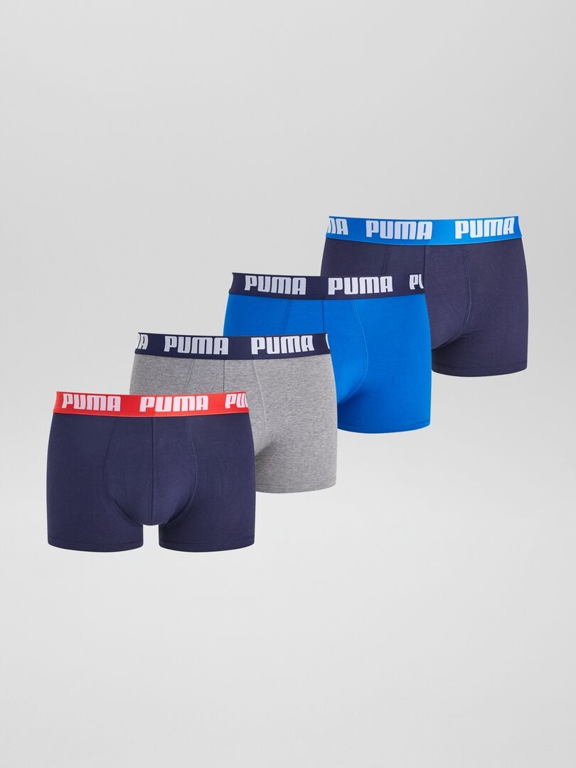 Boxers 'Puma' - Lot de 4 Bleu/noir/rouge - Kiabi