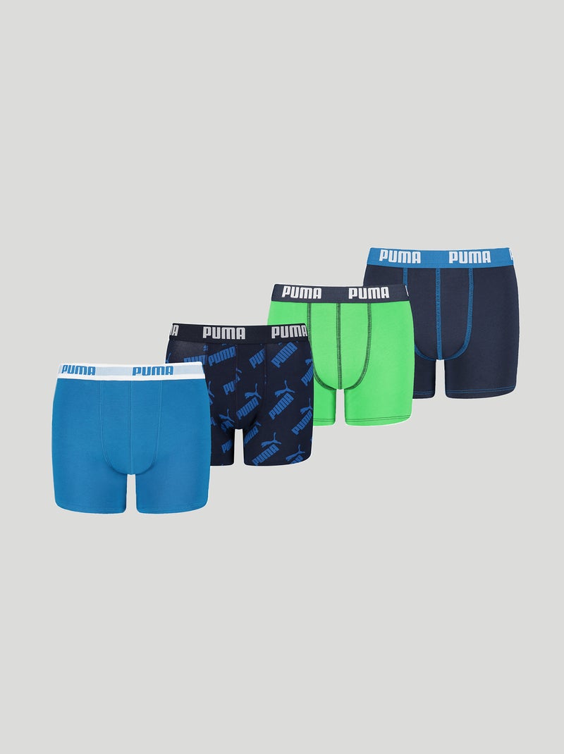 Boxers 'Puma' - Lot de 4 Bleu/noir/vert - Kiabi