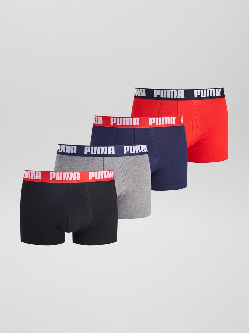 Boxers 'Puma' - Lot de 4 Rouge/gris/noir - Kiabi