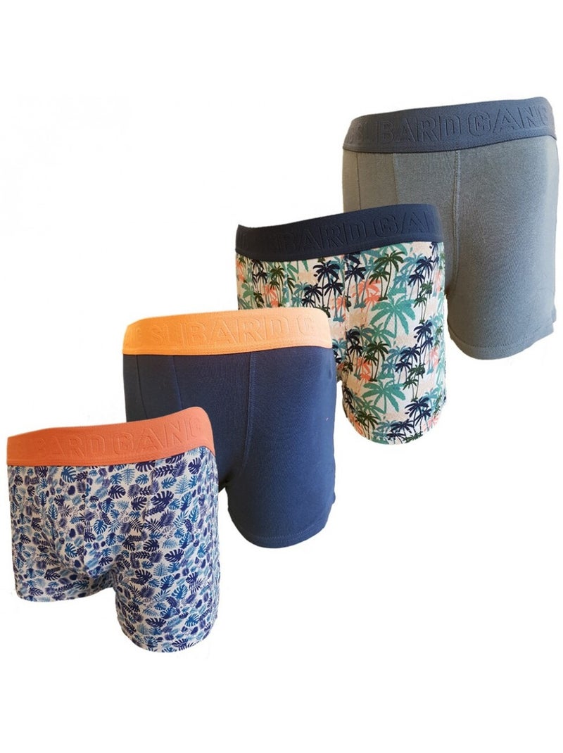 Boxers Slibard Gang homme  - Pack de 4 Bleu Orange clair Gris - Kiabi