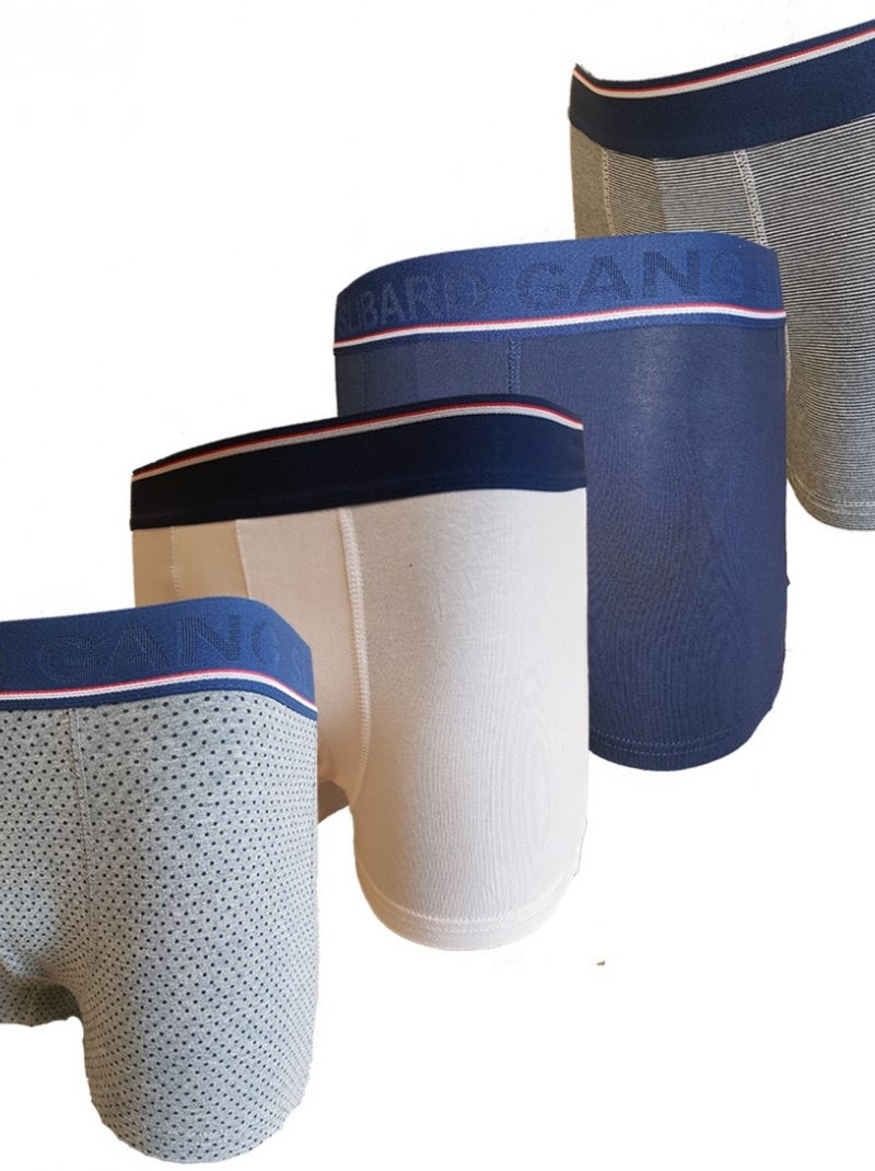Boxers Slibard Gang homme  - Pack de 4 Gris Bleu marine Blanc - Kiabi