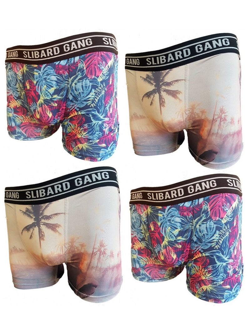 Boxers Slibard Gang homme  - Pack de 4 Multicolore - Kiabi