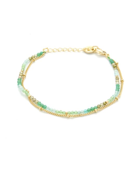 Bracelet  Aiel Cristal Vert finition or jaune 18 carats - Kiabi