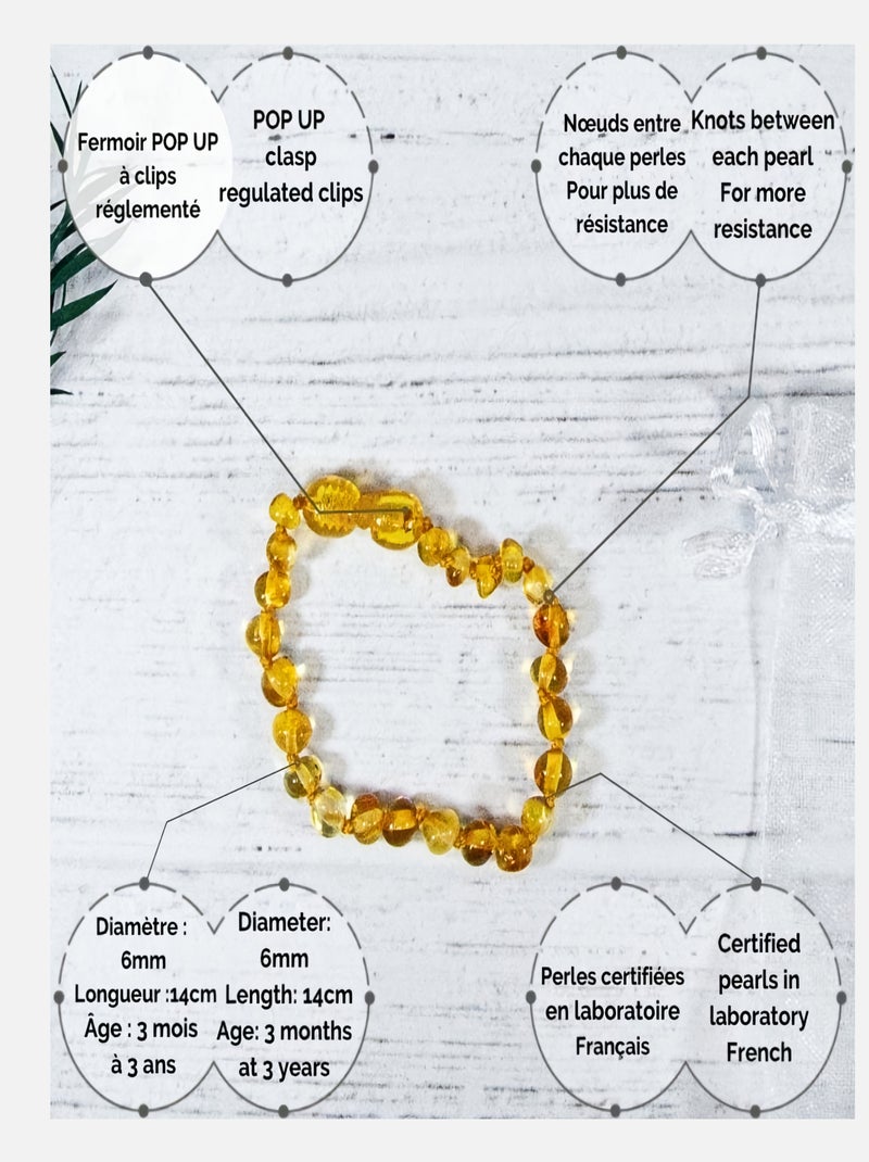 Bracelet Ambre bébé - Honey Orange - Kiabi