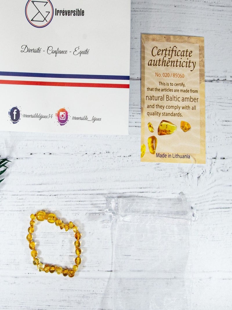 Bracelet Ambre bébé - Honey Orange - Kiabi