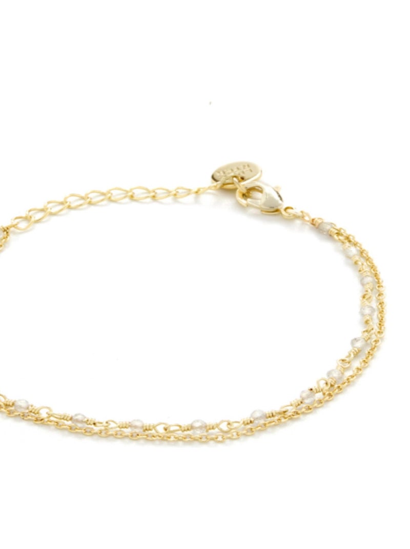 Bracelet Askha en cristal blanc, finition or jaune 18 carats Blanc - Kiabi