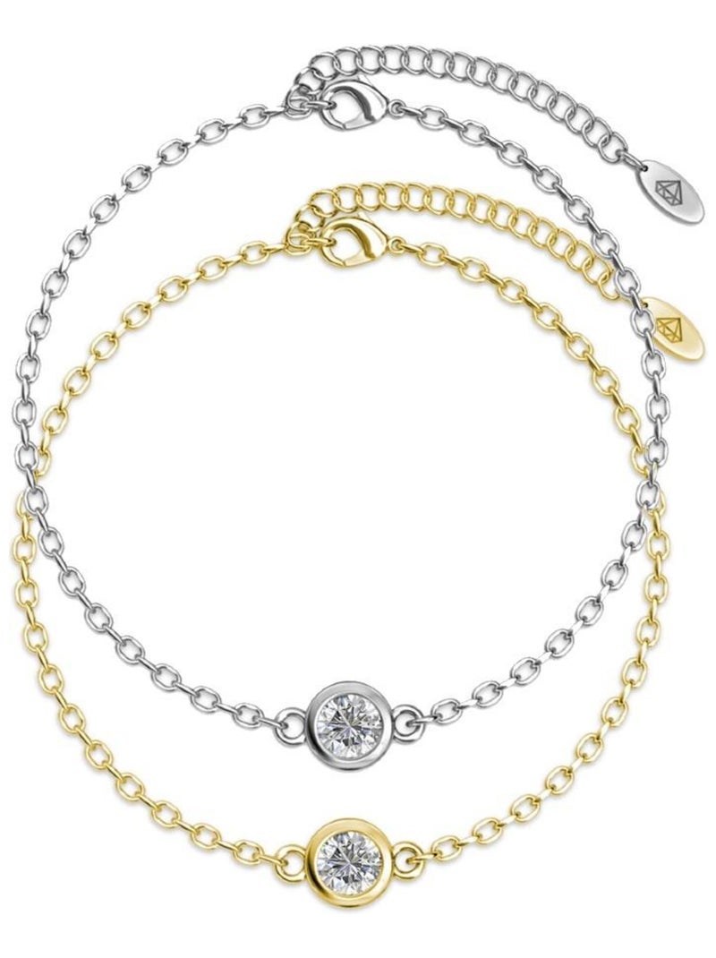 Bracelet Birth Stone - Multicolore et Cristal Blanc Jaune - Kiabi