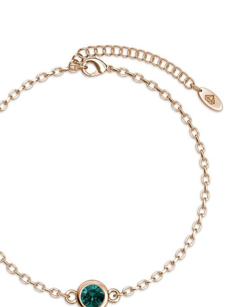 Bracelet Birth Stone - Or Rosé et Vert foncé Vert foncé - Kiabi