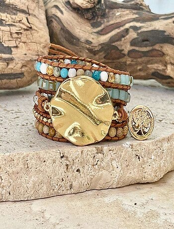 Bracelet bohème en plaqué or