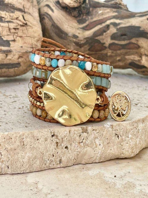 Bracelet bohème en plaqué or - Kiabi