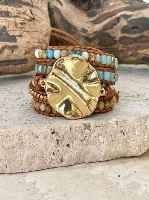 Bracelet bohème en plaqué or - Kiabi