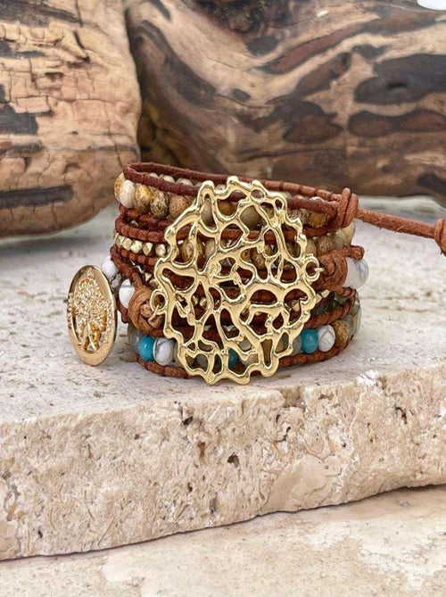 Bracelet Bohème océan en plaqué or - Kiabi