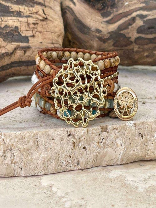 Bracelet Bohème océan en plaqué or - Kiabi