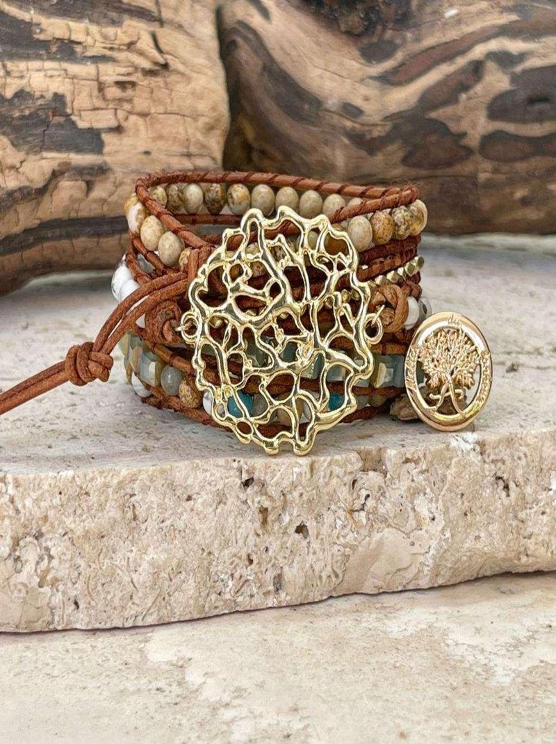 Bracelet Bohème océan en plaqué or Marron - Kiabi