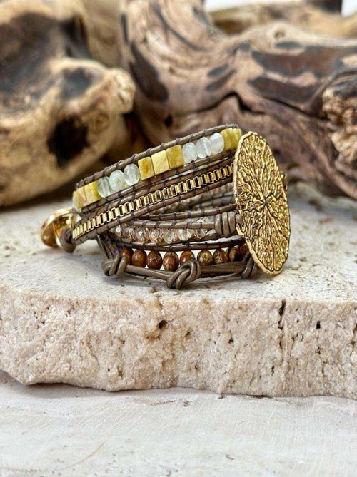 Bracelet bonheur en jaspe - Kiabi