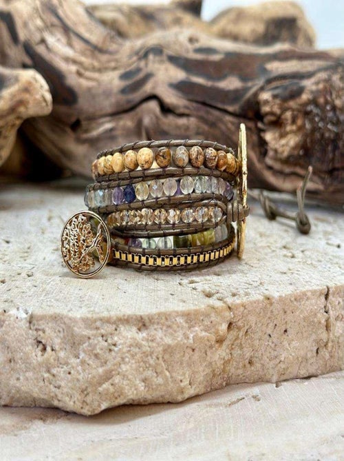 Bracelet bonheur en jaspe - Kiabi