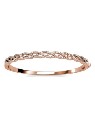 Bracelet Braided - Or Rosé et Cristal