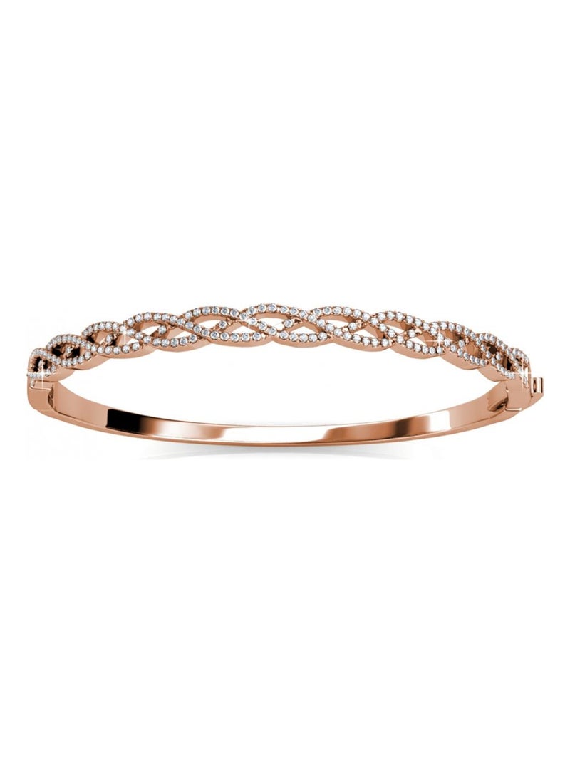Bracelet Braided - Or Rosé et Cristal Or rose - Kiabi