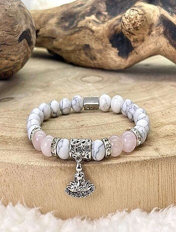 Bracelet buddha en quartz rose