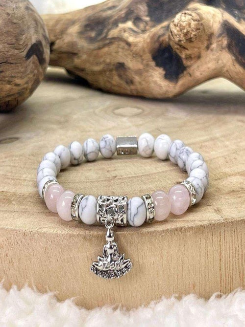 Bracelet buddha en quartz rose - Kiabi