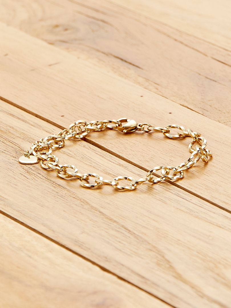 Bracelet chaine doré - Kiabi