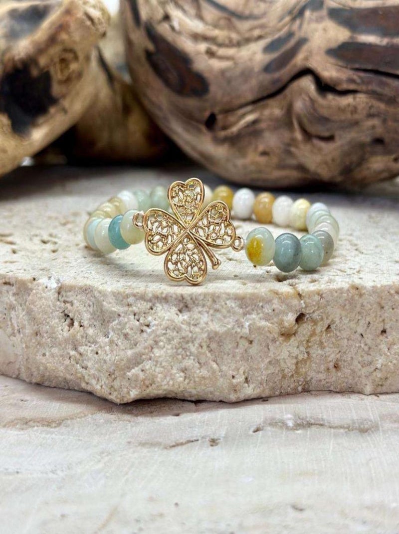 Bracelet chance en Amazonite Bleu - Kiabi