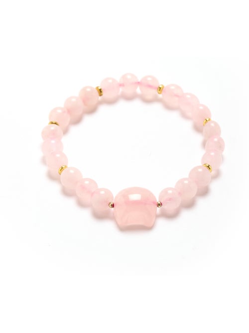Bracelet chat et perles quartz rose - DAXON - Kiabi
