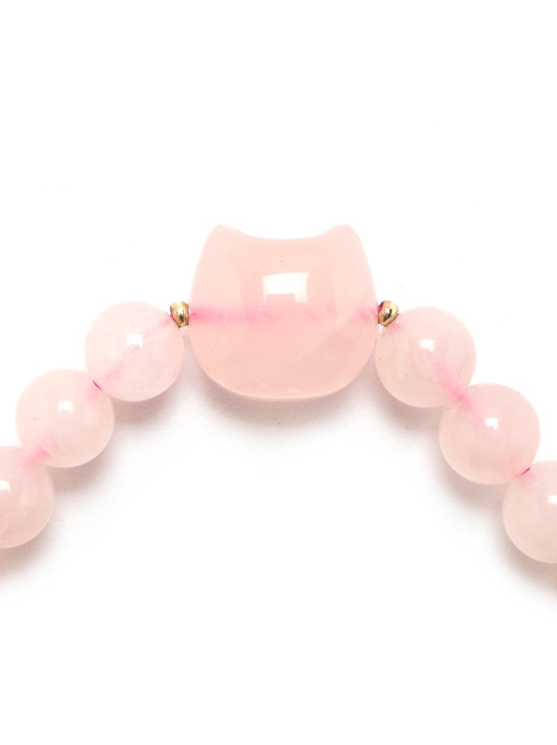 Bracelet chat et perles quartz rose - DAXON Rose - Kiabi