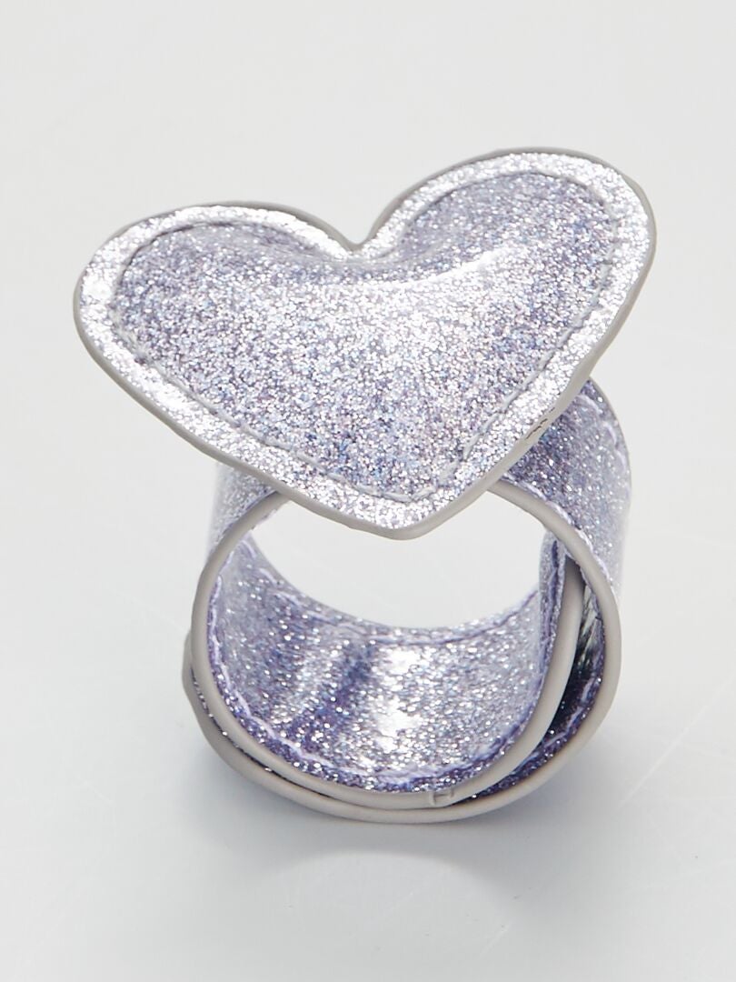 Bracelet clap 'cœur' Violet - Kiabi