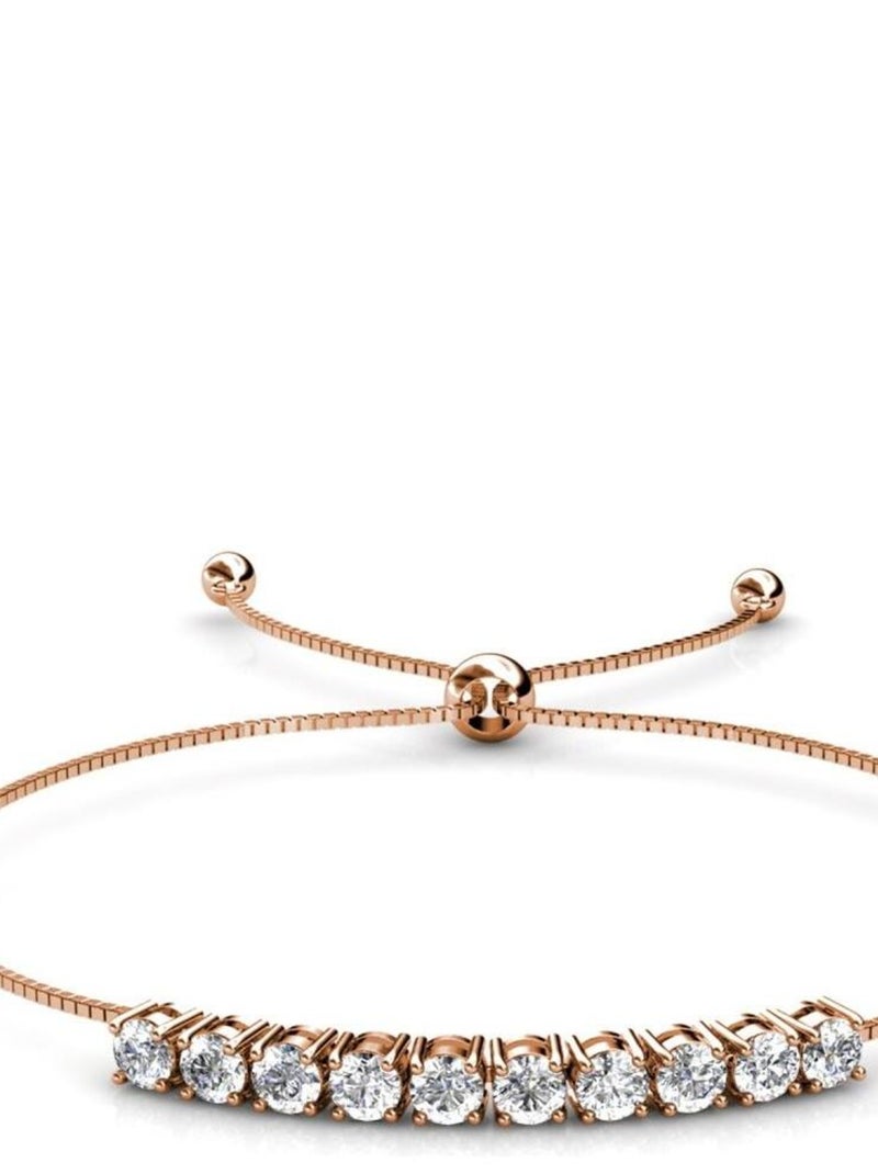 Bracelet Crystal Mia - Or Rosé et Cristal Transparent - Kiabi