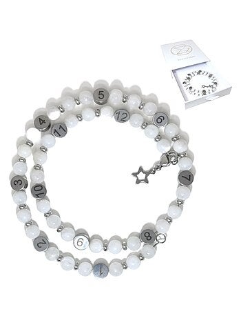 Bracelet D'Allaitement Pierre Du Soleil - Modèle Thom Avec Breloque Petits Pieds - Naïris Bijoux