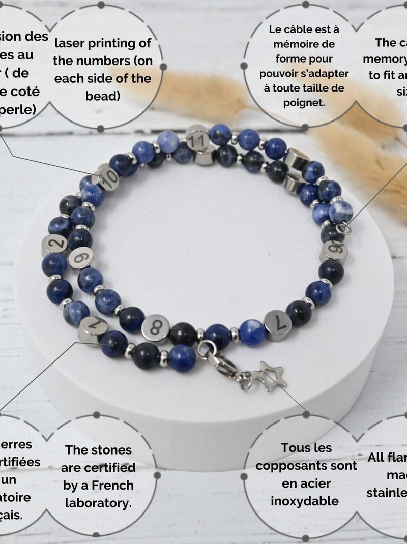 Bracelet d'allaitement - Sodalite Bleu foncé - Kiabi