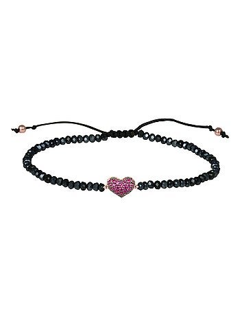 Bracelet d'amour Luxenter en argent 925 et zircon rubis avec finition plaquée or rose 18 carats