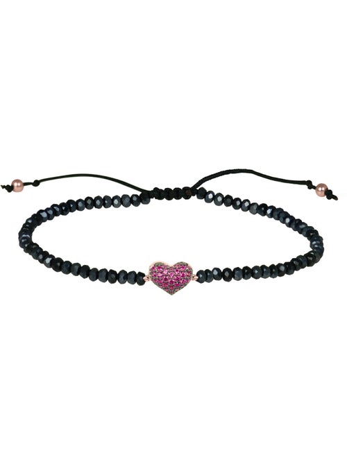 Bracelet d'amour Luxenter en argent 925 et zircon rubis avec finition plaquée or rose 18k - Kiabi Bracelet d'amour Luxenter en argent 925 et zircon rubis avec finition plaquée or rose 18k - Kiabi
