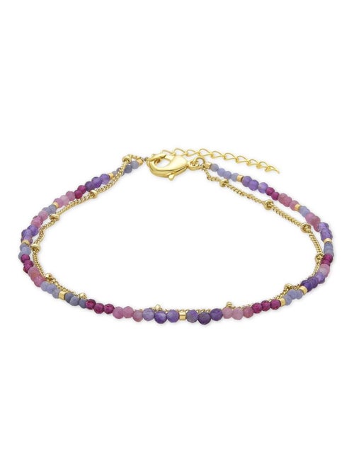 Bracelet de cheville Luxenter en cristal violet et or jaune 18 carats - Miwa - Kiabi